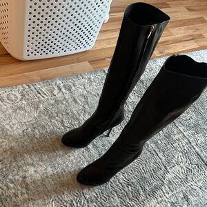 Sergio Rossi Sleek Black Over the Knee Boots